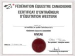 Certificat d'entraîneur d'équitation western